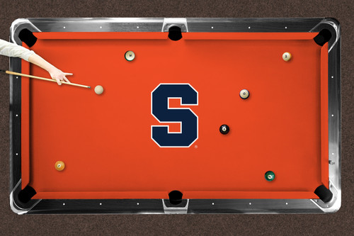 Syracuse Orange 9' Recreational Billiard Table Felt - Block S on Orange