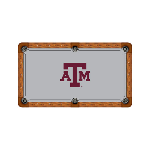 Texas A&M Aggies 7'/8' Recreational Billiard Table Felt - Logo on Gray
