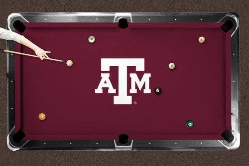 Texas A&M Aggies 7'/8' Recreational Billiard Table Felt - Logo on Maroon