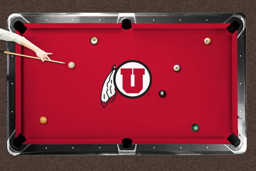 Utah Utes 9' Recreational Billiard Table Felt - Mascot