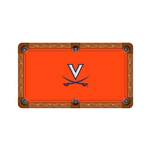 Virginia Cavaliers 7'/8' Recreational Billiard Table Felt - Logo on Orange
