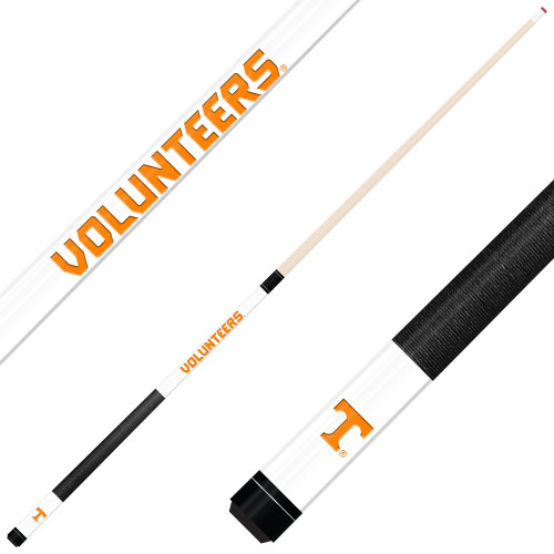 Tennessee Volunteers Custom Engraved White Billiard Cue - Orange