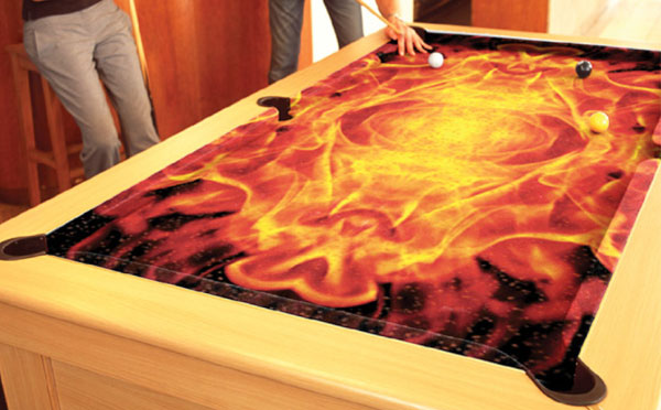 Custom Pool Table Felt - Flames