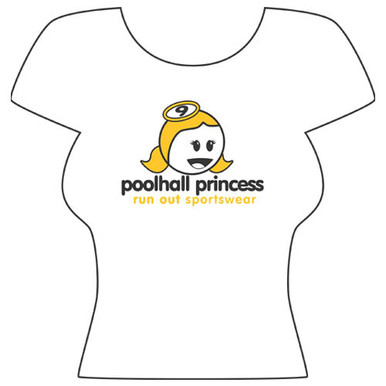 "Poolhall Princess" T-Shirt, White | CueSight.com