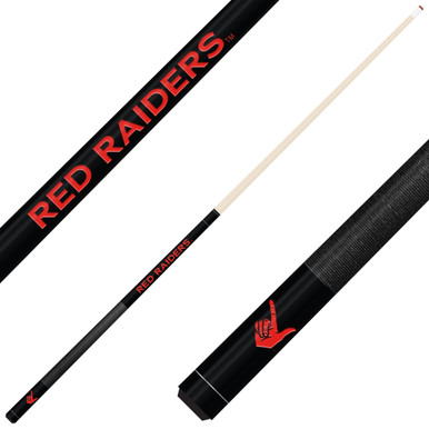 Texas Tech Red Raiders Engraved White Pool Cue - Black