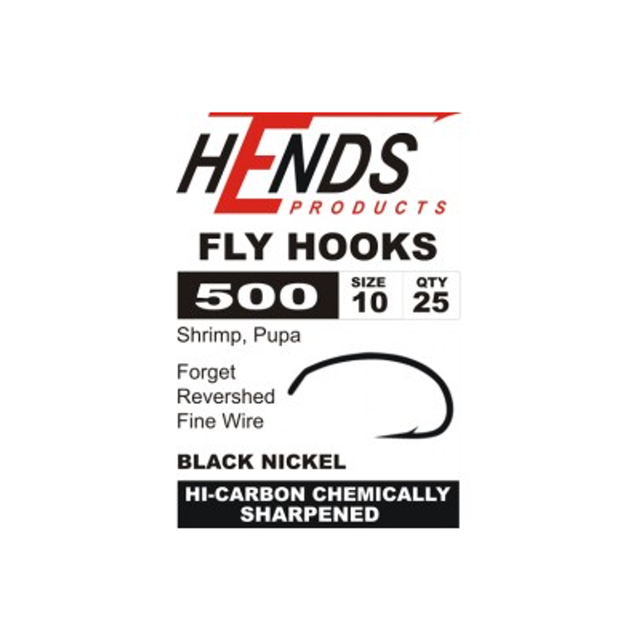 Hends 500 Pupa Shrimp Hooks - The Fly Tying Company