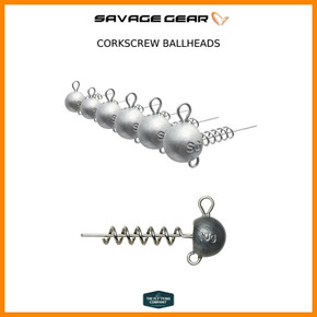 Savage Gear Cork Screw Ball Heads | 4g - 30g | 3pcs & 2pcs | NEW Savage Gear Cork Screw Ball Heads | 4g - 30g | 3pcs & 2pcs | NEW