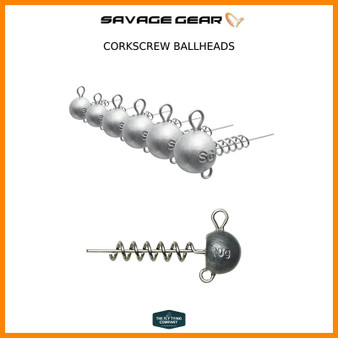 Savage Gear Cork Screw Ball Heads | 4g - 30g | 5pcs, 10pcs, Bulk 25pcs