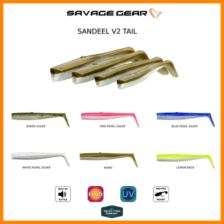 Savage Gear Sandeel V2 Tail | 5pcs | 9.5cm - 14cm | 7g to 23g | Replacement Tail