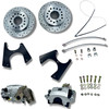 1955-1957 Chevy Bel Air Rear Disc Brake Conversion Kit Silver e-brake Calipers