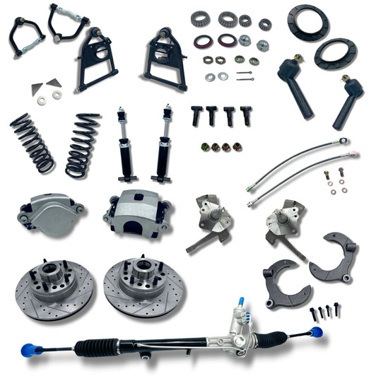 mustang ii 2 front suspension upgrade kit ford chevy power rack drop spindle