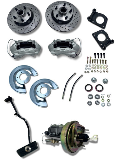 1967-1970 ford mustang v8 front disc brake conversion kit master cylinder booster pv2 disc drum proportioning valve