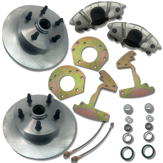 1964-1966 ford mustang 6 cylinder front disc brake conversion kit 5x4.5 lug plain rotors