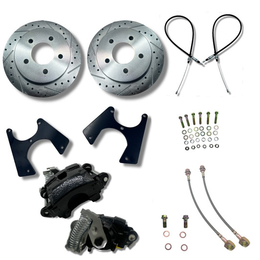1971-87 k5 blazer jimmy rear disc brake conversion kit black e-brake calipers 5 lug