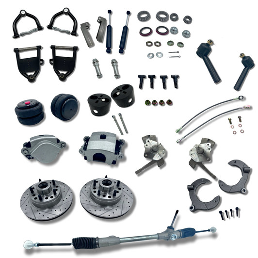 Mustang 2 II Front End Air Bag Suspension Kit w/ Brakes, Rack, Arms, Spindles P