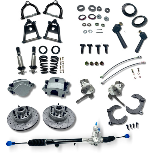 Mustang2  II Complete Front End Kit Coilovers 450lb Springs 2" Drop Spindles