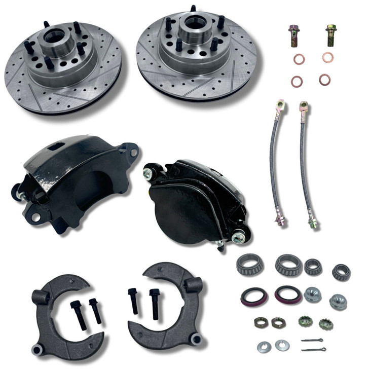 Mustang II Mustang 2 Front Disc Brake Kit 5x4.5 5x4.75 5x5 Black Calipers