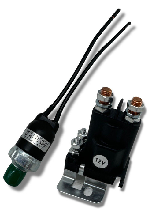 175 ON/200 PSI OFF Sealed Pressure Switch 30AMP W/ 80 AMP Relay 12V Compressor