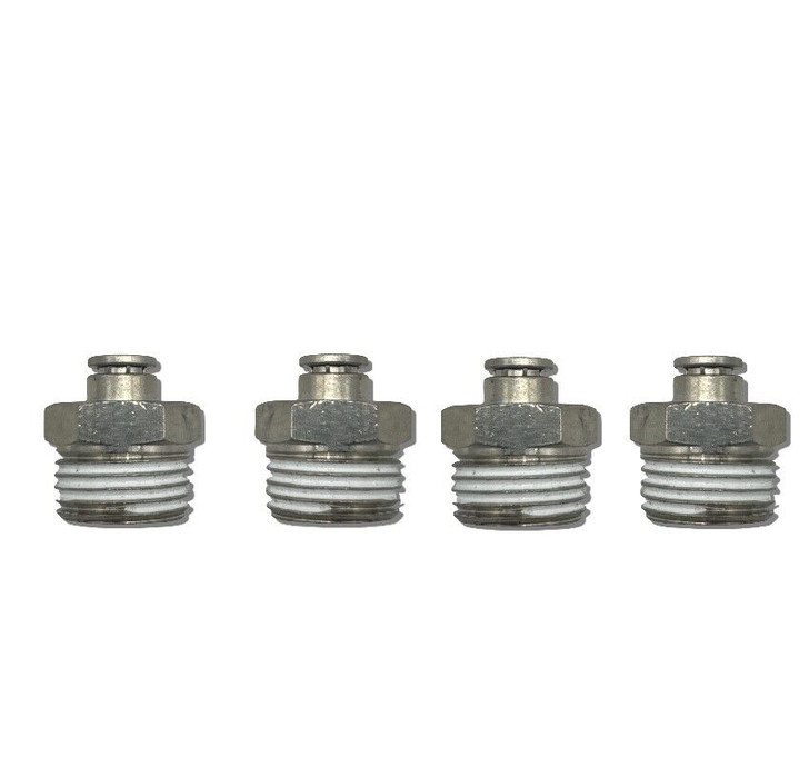 1/2NPT Male x 1/4" Hose Air Fittings Air Ride Push In Bags (Set of 4)