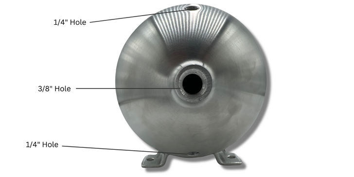 5 Gallon Spun Aluminum Air Tank w/ 7 Ports & 485C Compressor Combo Kit