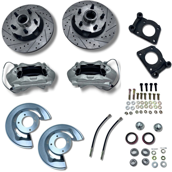 1963-1965 Ford Ranchero V8 front disc brake conversion kit 4 piston calipers