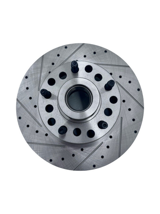 mustang 2 ii front disc brake conversion kit with 11" drilled slotted rotors