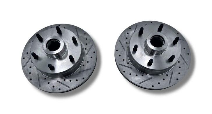 mustang ii 2 front suspension upgrade kit power rack drop spindle 6 lug rotors