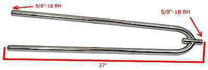 Raw Front Hairpin Radius Rods 27" Mild Steel with Clevis, Tie Rods, and Batwings