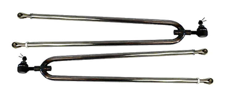 Raw Front Hairpin Radius Rods 27" Mild Steel with Clevis, Tie Rods, and Batwings