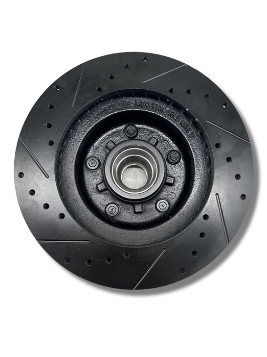 63-87 Chevy C10 Front & Rear Rotors 5x5 Drilled and Slotted BLACK (PAIR)