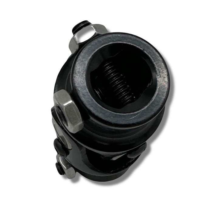 BLACK Steering U-Joint 9/16-26 X 3/4"DD Mustang 2 Manual Rack