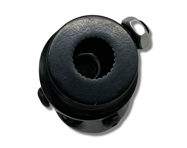 BLACK Steering U-Joint 9/16-26 X 3/4"DD Mustang 2 Manual Rack