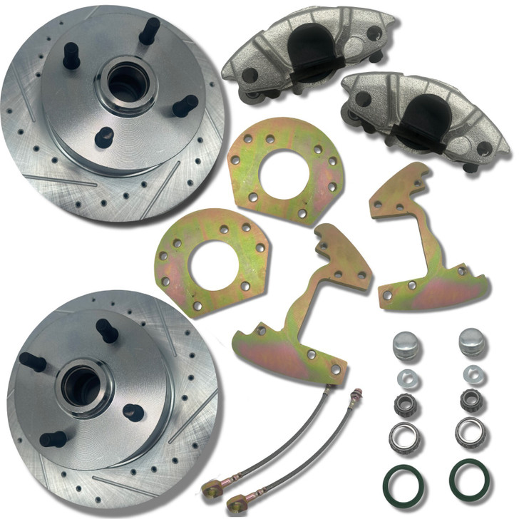 1964-1966 Ford Mustang 6 Cylinder Front Disc Brake Conversion Kit 4 Lug Zinc