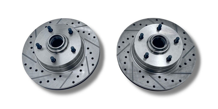 1967–1969 Chevy Camaro front disc brake conversion kit drilled slotted rotors