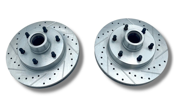 mustang ii 2 front disc brake conversion kit drop spindles 6 lug rotors