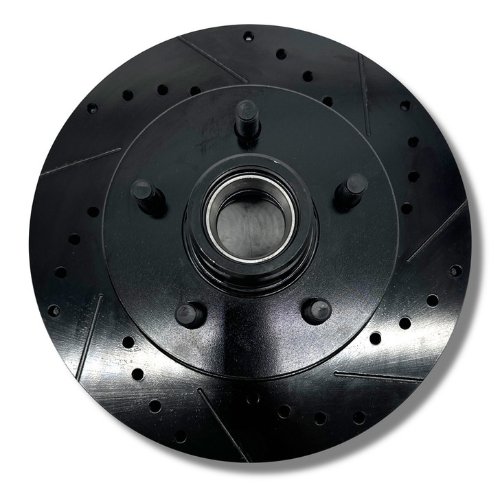 1988-98 Chevy/GMC 3100 OBS Drilled & Slotted Rotors BLACK (FRONT AND REAR)
