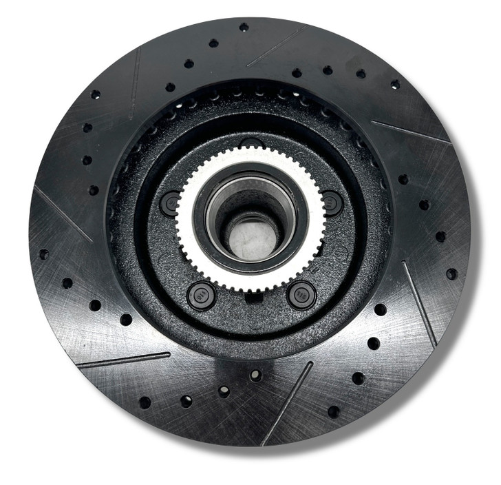 1988-98 Chevy/GMC 3100 OBS Drilled & Slotted Rotors BLACK (FRONT AND REAR)