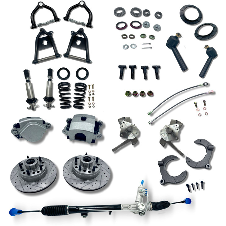 Mustang2  II Complete Front End Kit Coilovers 450lb Springs 2" Drop Spindles