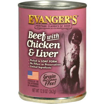 Evanger's Classic Recipes - Beef with Chicken & Liver, Food for Dogs, 13oz. can