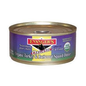 Evanger's Organics Turkey & Butternut Squash Dinner for Cats, 5.5 oz. can
