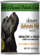 Dave's Grain Free Canned Dog Food, Pork and Sweet Potato, 13 oz.