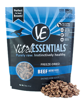 Vital Essentials Freeze Dried Mini Nibs, Beef, 1 lb. Vital Essentials Freeze Dried Mini Nibs, Beef, 1 lb.