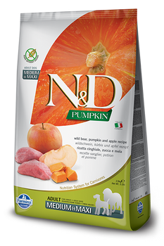 Farmina N&D Wild Boar, Pumpkin & Apple Dog Food, Med/Maxi Size, 26.4 lb.