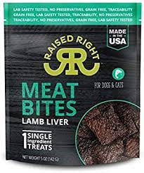 Raised Right Meat Bites, Lamb Liver, 5 oz.