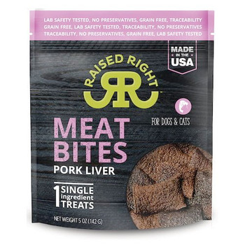 Raised Right Meat Bites, Pork Liver, 5 oz.