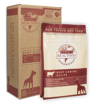 Steve's Frozen Beef Nuggets for Dogs, 5 lbs.