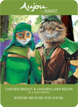 Aujou by Rawz Chicken Breast and Chicken Liver pouch, 2.46 oz.
