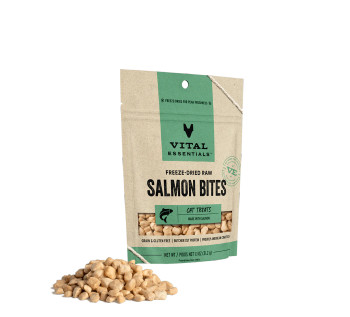 Vital Essentials Freeze Dried Salmon Bites Cat Treats, 1 oz.