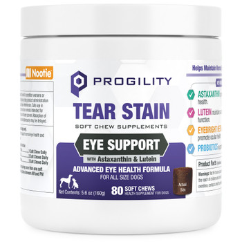 Progility Dog Tear Stain Eye Support Chew, 80 ct