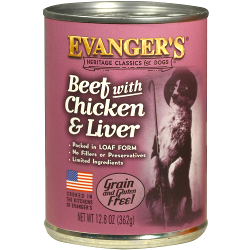Evanger's Classic Recipes - Beef with Chicken & Liver, Food for Dogs, 13oz. can